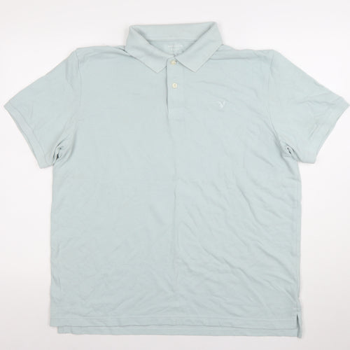 American Eagle Men’s Light Blue Classic Fit Cotton Polo Shirt L