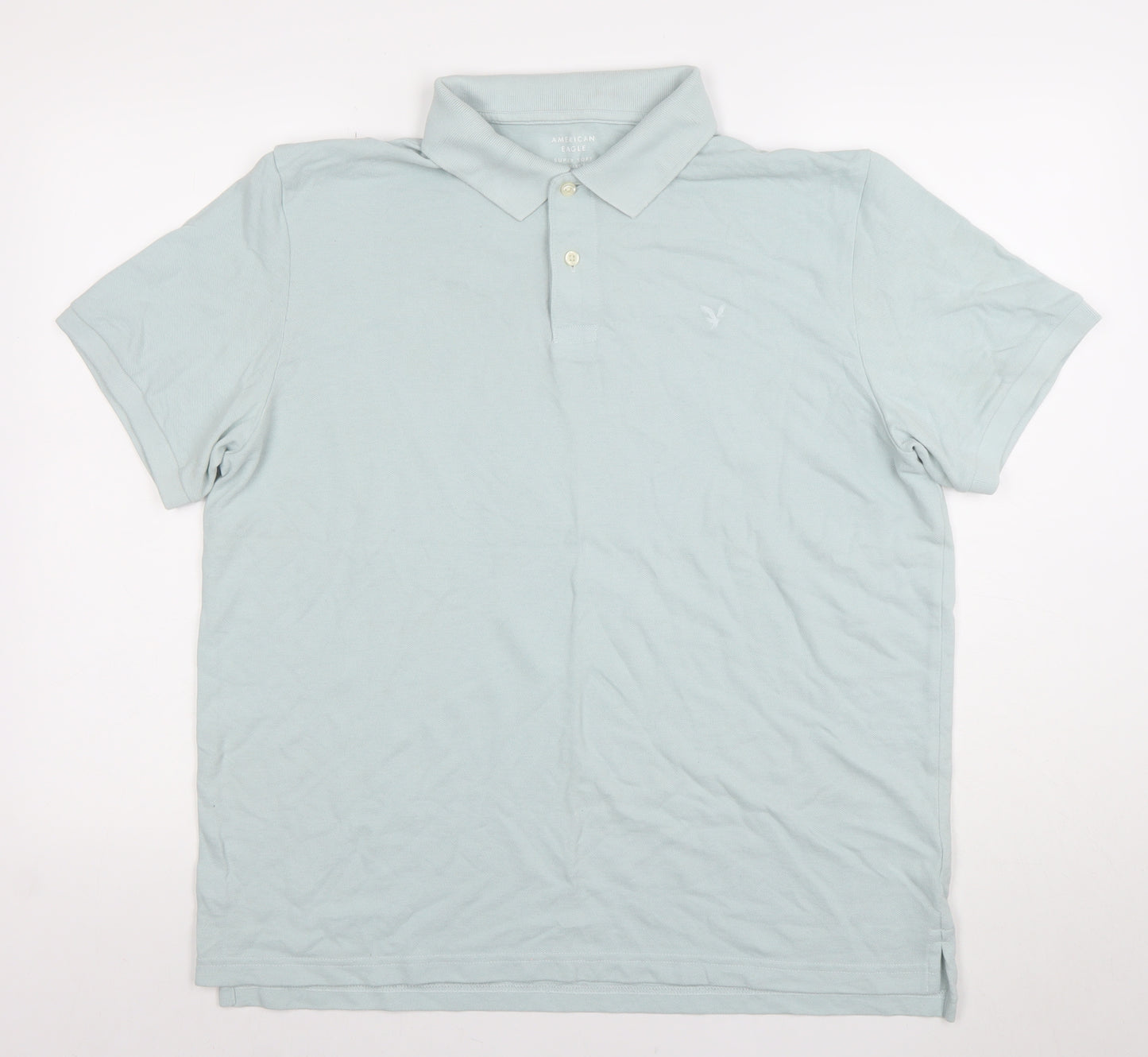 American Eagle Men’s Light Blue Classic Fit Cotton Polo Shirt L
