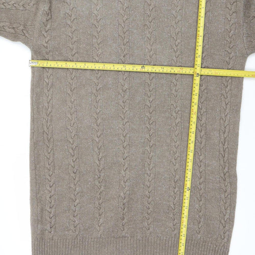 New Look Women’s Beige Roll Neck Cable Knit Jumper Size M