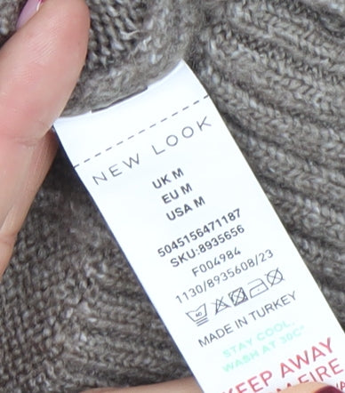 New Look Women’s Beige Roll Neck Cable Knit Jumper Size M
