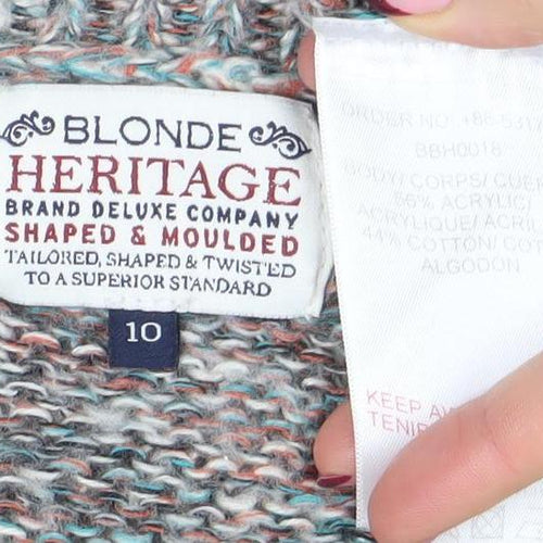 Blonde Heritage Women's Multicoloured Chunky Knit Pullover Jumper Size 10