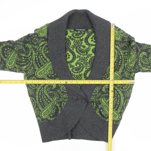 Really Barelays Womens Grey Wool Blend Paisley Cardigan Size 14