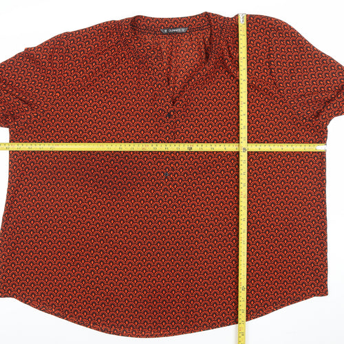 Dunnes Women’s Orange Geometric Long Sleeve Tunic Blouse Size XL