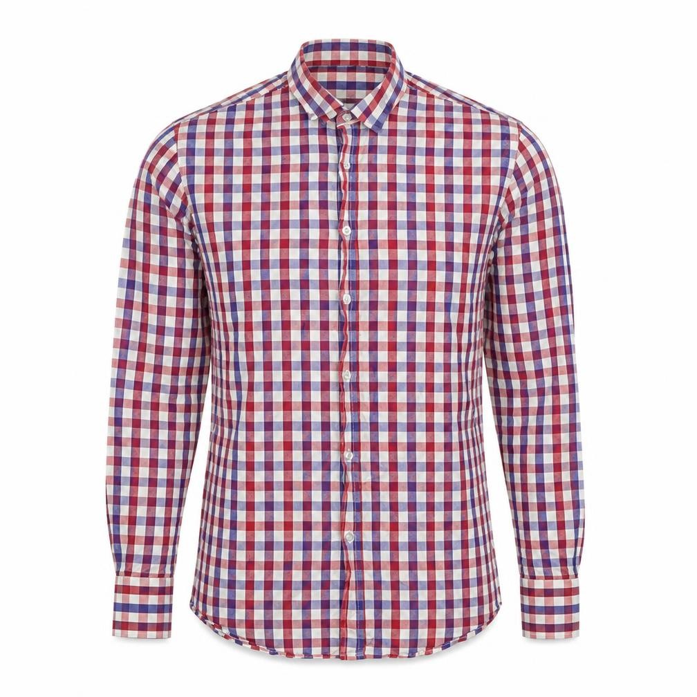 Gianni Feraud Men's Multicoloured Check Cotton Long Sleeve Shirt Size 16