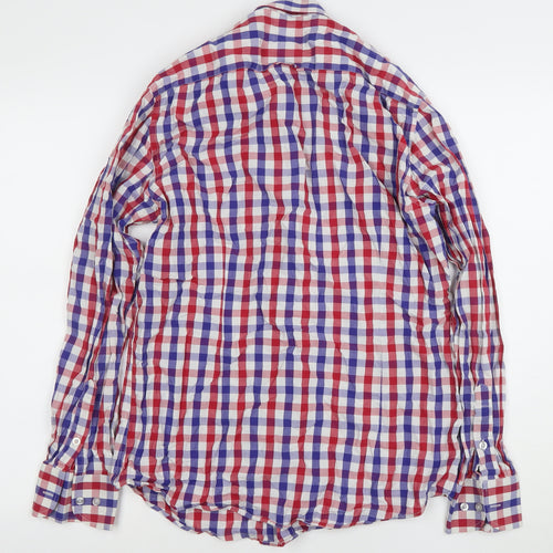 Gianni Feraud Men's Multicoloured Check Cotton Long Sleeve Shirt Size 16
