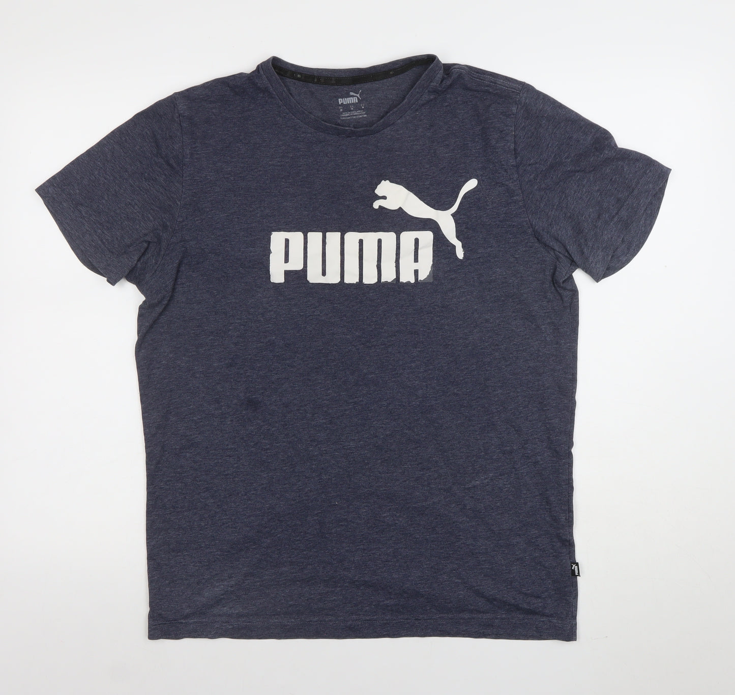 Puma Men Blue Regular Fit Crew Neck Short Sleeve Sports T-Shirt M