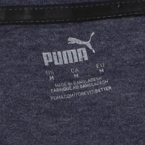 Puma Men Blue Regular Fit Crew Neck Short Sleeve Sports T-Shirt M