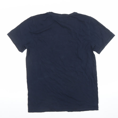 Jack & Jones Men's Blue Graphic Print Crew Neck T-Shirt Size M