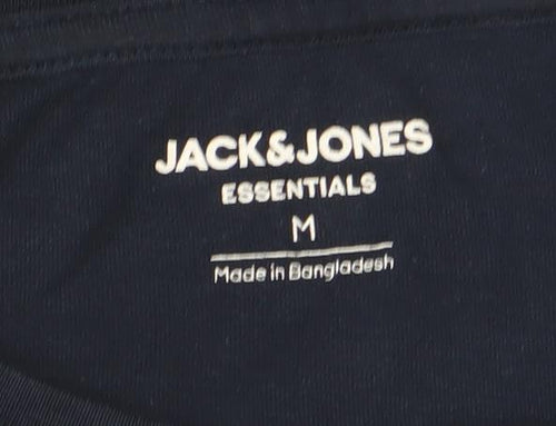 Jack & Jones Men's Blue Graphic Print Crew Neck T-Shirt Size M