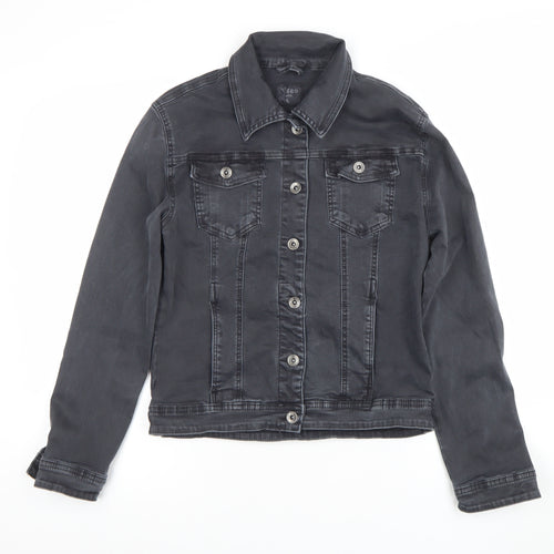 Voggo Women Black Denim Cotton Jacket XL Classic Casual