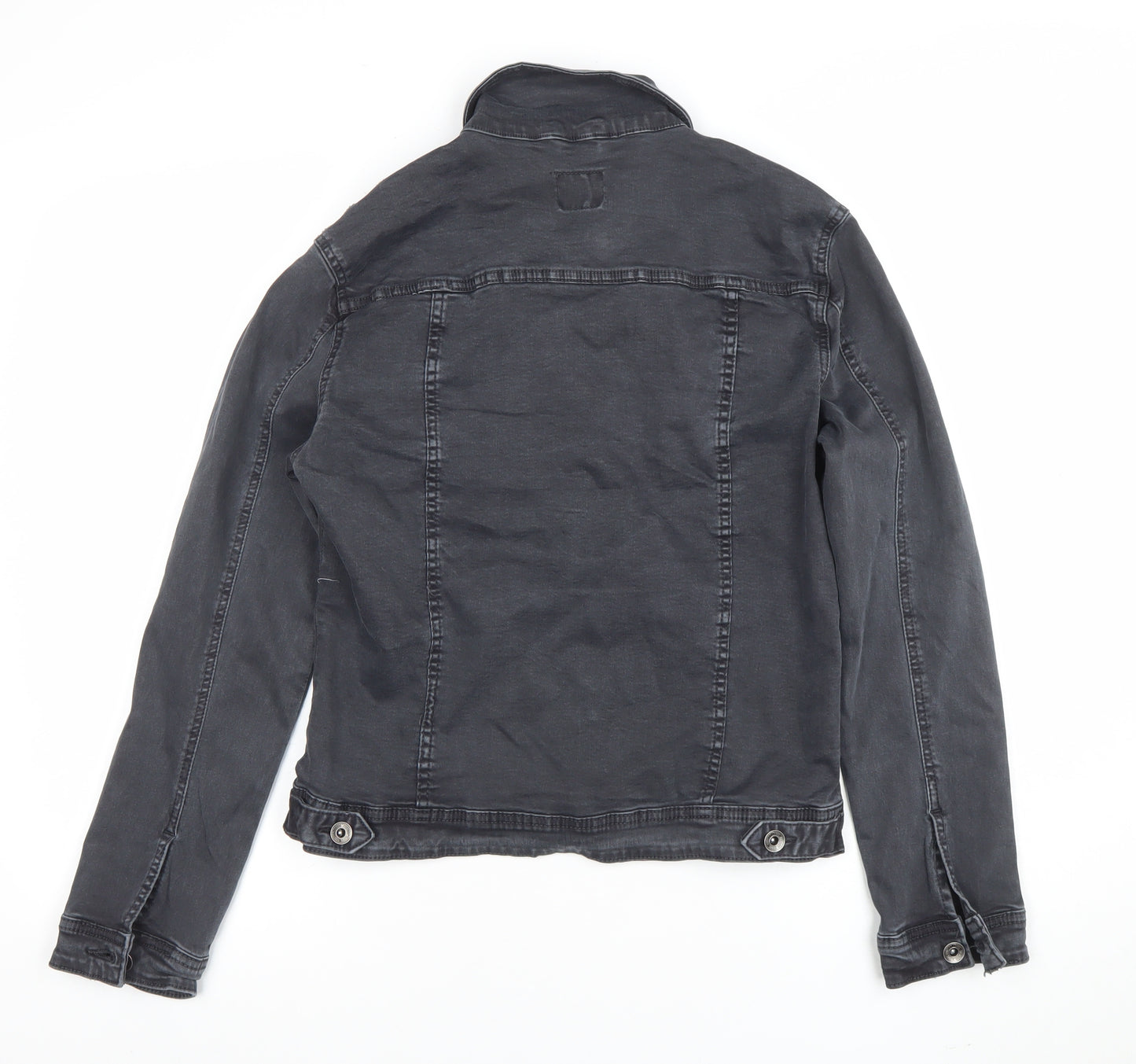 Voggo Women Black Denim Cotton Jacket XL Classic Casual