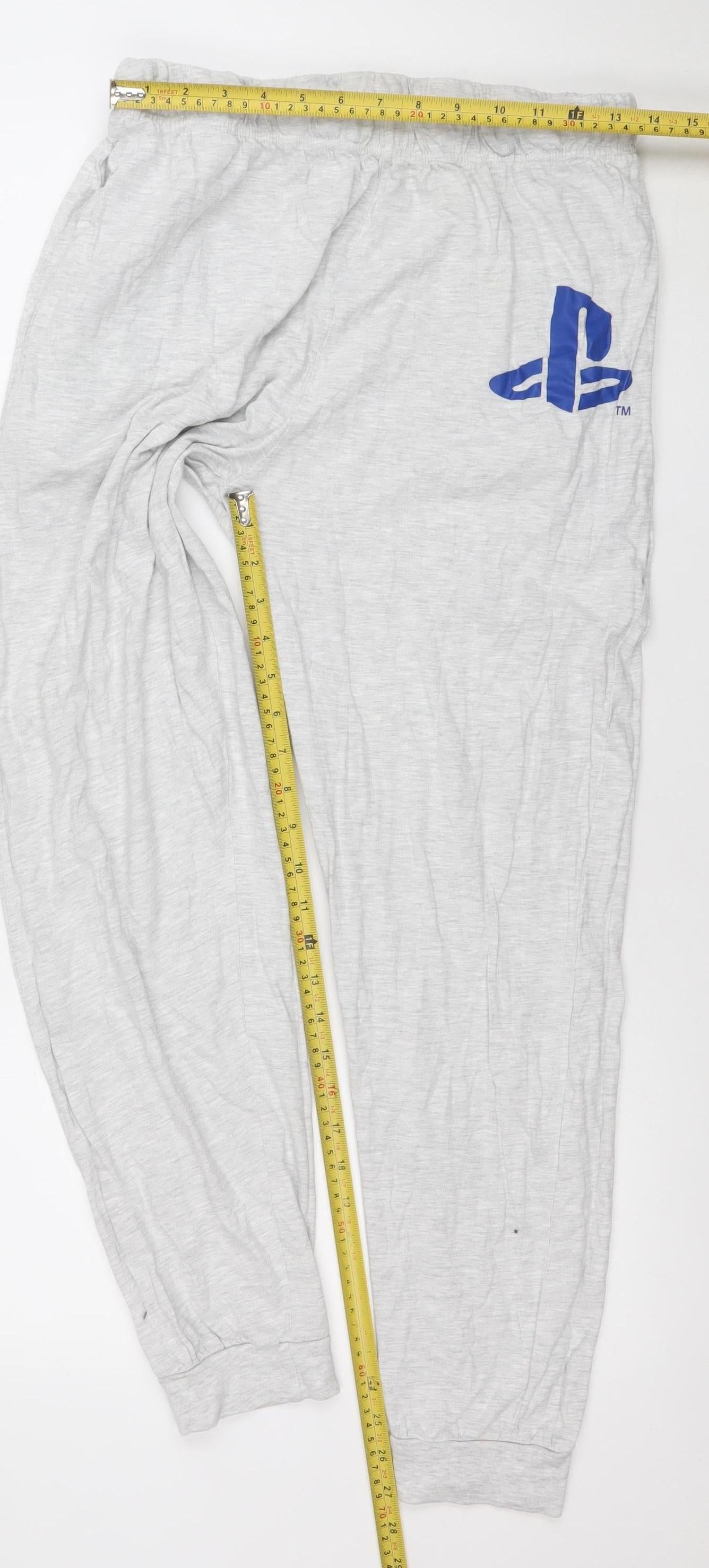 Primark Men’s Grey PlayStation Lounge Pants L Cotton Blend