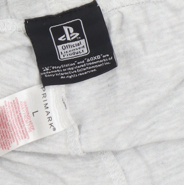 Primark Men’s Grey PlayStation Lounge Pants L Cotton Blend