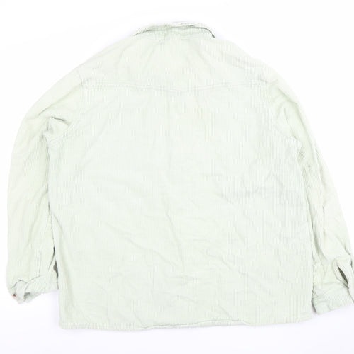 PrettyLittleThing Women Green Corduroy Shirt Jacket Size 10 Cotton