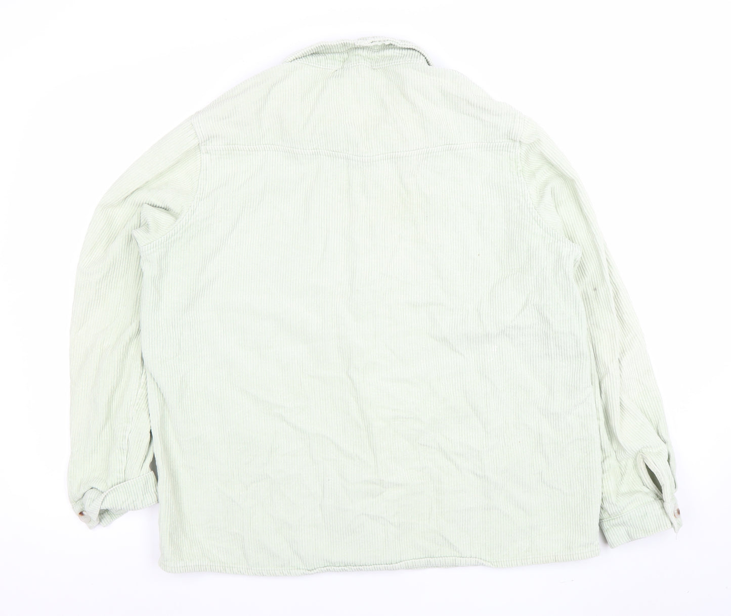 PrettyLittleThing Women Green Corduroy Shirt Jacket Size 10 Cotton