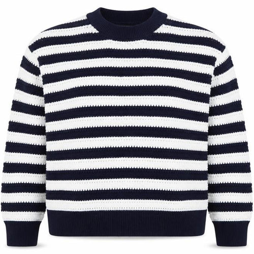 New Look Women’s Blue White Striped Knit Jumper XL Relaxed Fit