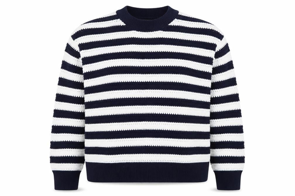 New Look Women’s Blue White Striped Knit Jumper XL Relaxed Fit