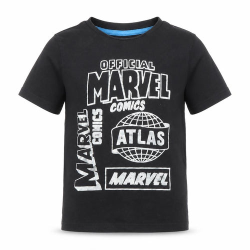 Marvel Boys Black 5-6 Years Short Sleeve Cotton Graphic T-Shirt