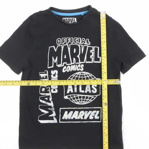 Marvel Boys Black 5-6 Years Short Sleeve Cotton Graphic T-Shirt