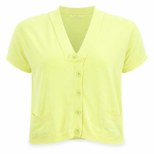 Sandwich Women’s Yellow Short Sleeve Cotton Button Blouse L
