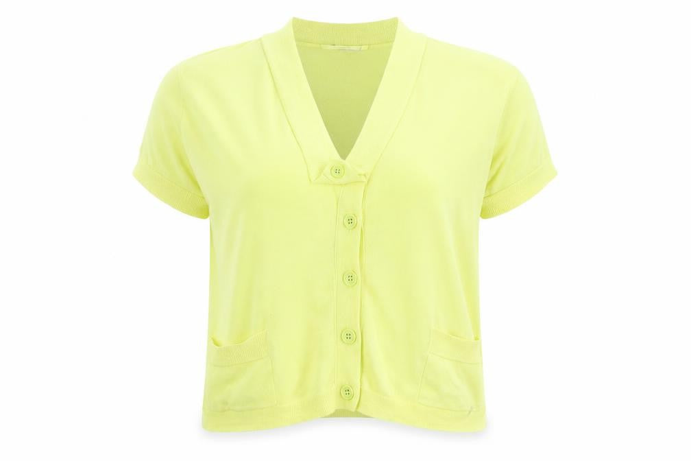Sandwich Women’s Yellow Short Sleeve Cotton Button Blouse L