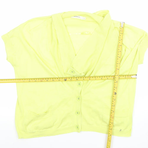 Sandwich Women’s Yellow Short Sleeve Cotton Button Blouse L