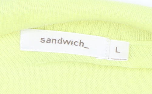 Sandwich Women’s Yellow Short Sleeve Cotton Button Blouse L