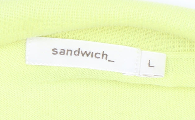 Sandwich Women’s Yellow Short Sleeve Cotton Button Blouse L