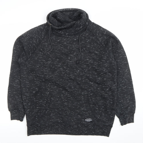Pull & Bear Men's Black High Neck Pullover Sweatshirt Size M
