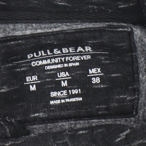 Pull & Bear Men's Black High Neck Pullover Sweatshirt Size M
