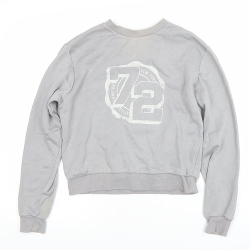 H&M Divided Women's Grey XS Pullover Sweatshirt with Graphic Print