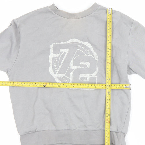 H&M Divided Women's Grey XS Pullover Sweatshirt with Graphic Print