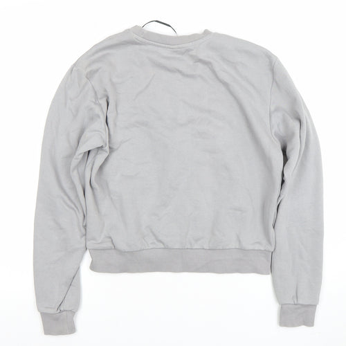 H&M Divided Women's Grey XS Pullover Sweatshirt with Graphic Print
