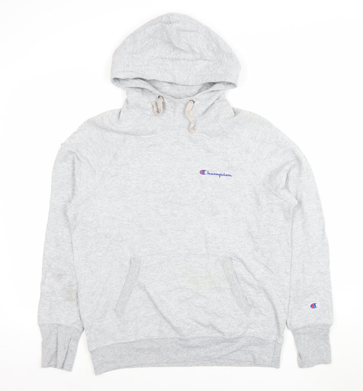 Champion Women's Grey Pullover Hoodie Medium Cotton Blend