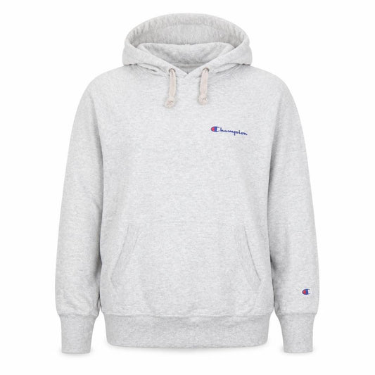 Front view of Champion Women's Grey Pullover Hoodie Medium Cotton Blend