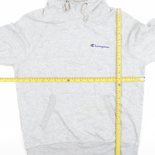 Champion Women's Grey Pullover Hoodie Medium Cotton Blend