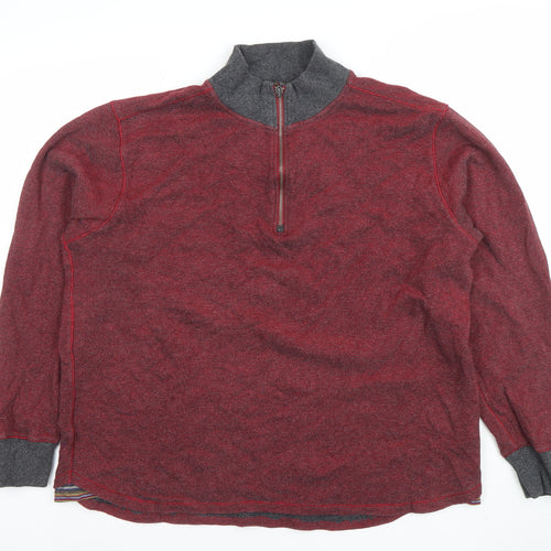 Rohde Graham Men’s Red 1/2 Zip Cotton High Neck Sweatshirt XL