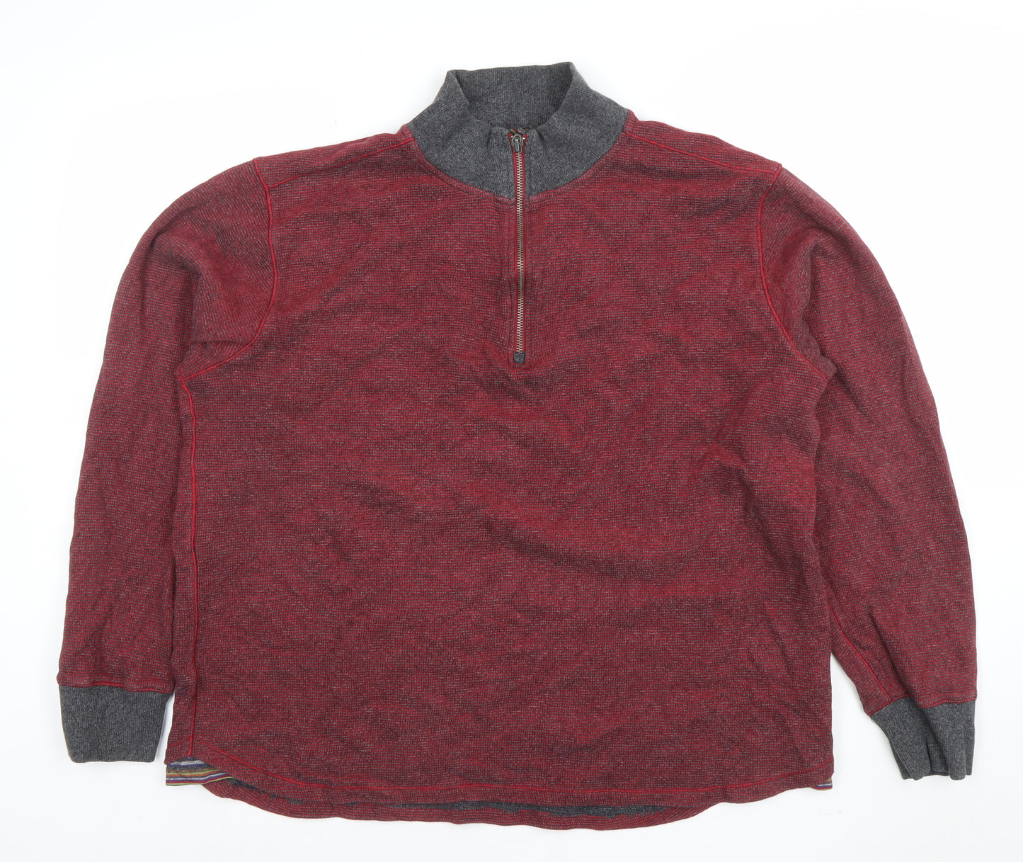 Rohde Graham Men’s Red 1/2 Zip Cotton High Neck Sweatshirt XL