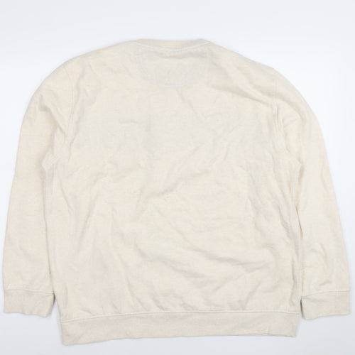 IZOD Men's Beige XL Crew Neck Striped Sweatshirt Classic Pullover