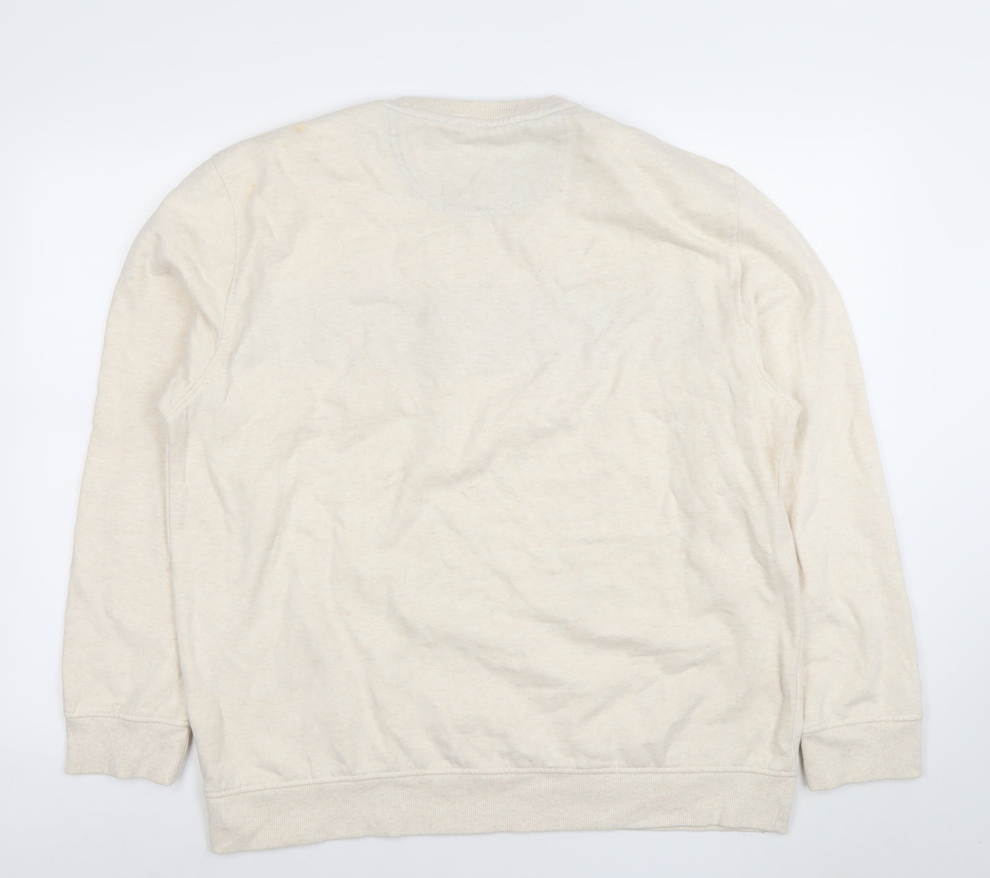 IZOD Men's Beige XL Crew Neck Striped Sweatshirt Classic Pullover