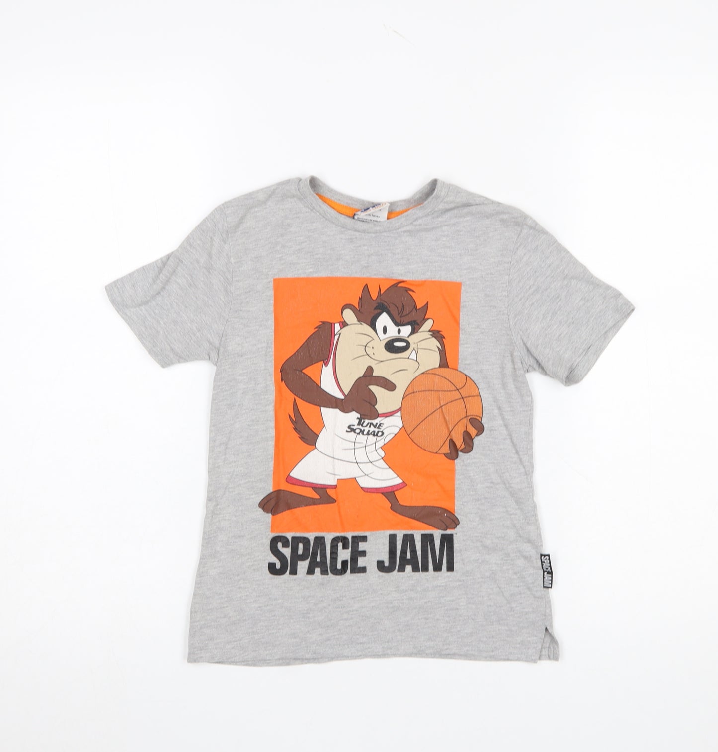 Primark Boys Grey Space Jam T-Shirt 6-7 Years Short Sleeve Tune Squad Tee
