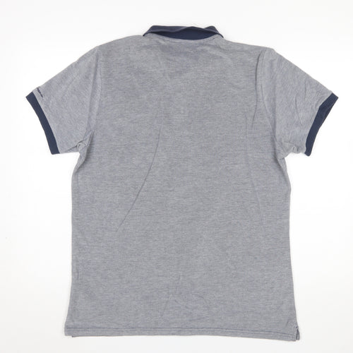 Ben Sherman Men's Grey Cotton Short Sleeve Polo Shirt Size L