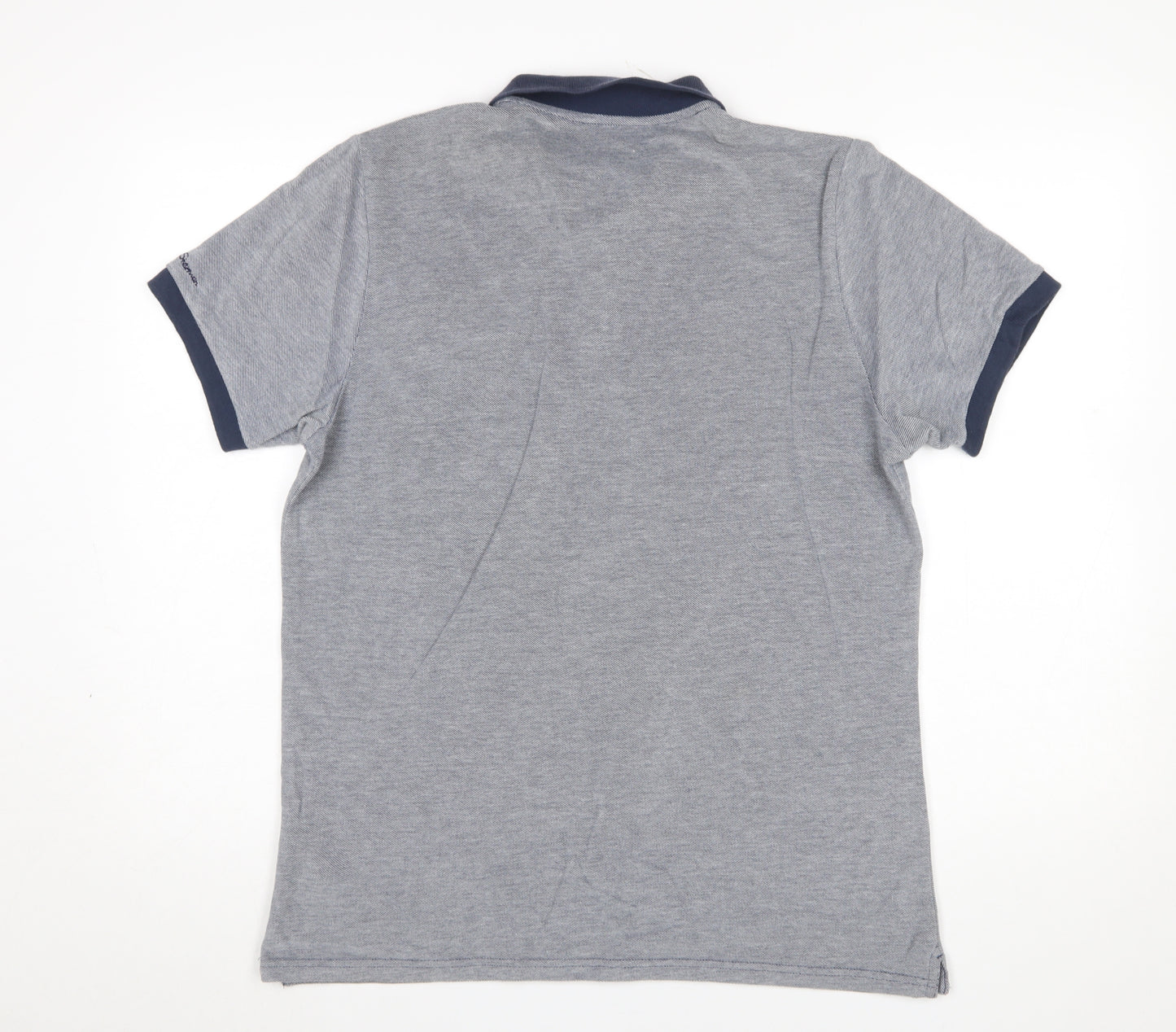Ben Sherman Men's Grey Cotton Short Sleeve Polo Shirt Size L
