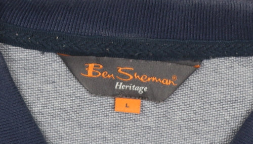 Ben Sherman Men's Grey Cotton Short Sleeve Polo Shirt Size L