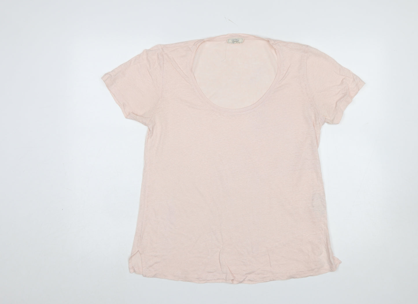Fat Face Women’s Pink Linen Basic Short Sleeve T-Shirt UK 8