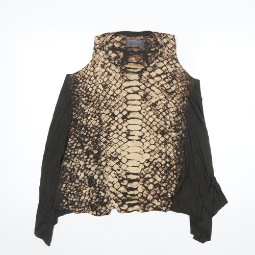 AllSaints Women’s Brown Snake Print Cotton Tunic Blouse UK 6