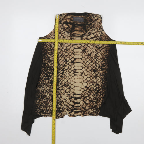 AllSaints Women’s Brown Snake Print Cotton Tunic Blouse UK 6