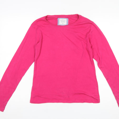 Bare Denim Women Pink Long Sleeve Basic Cotton T-Shirt 2XL