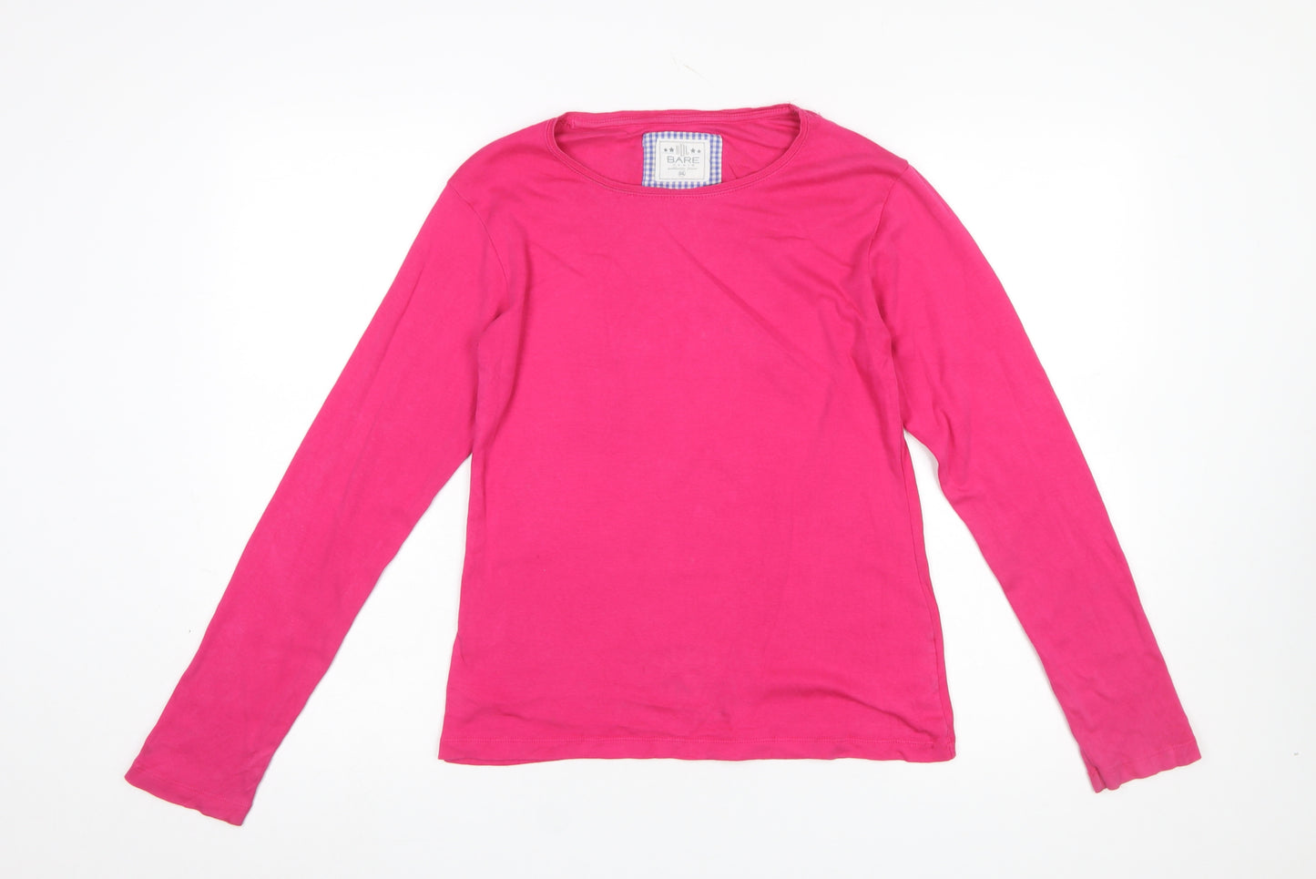 Bare Denim Women Pink Long Sleeve Basic Cotton T-Shirt 2XL