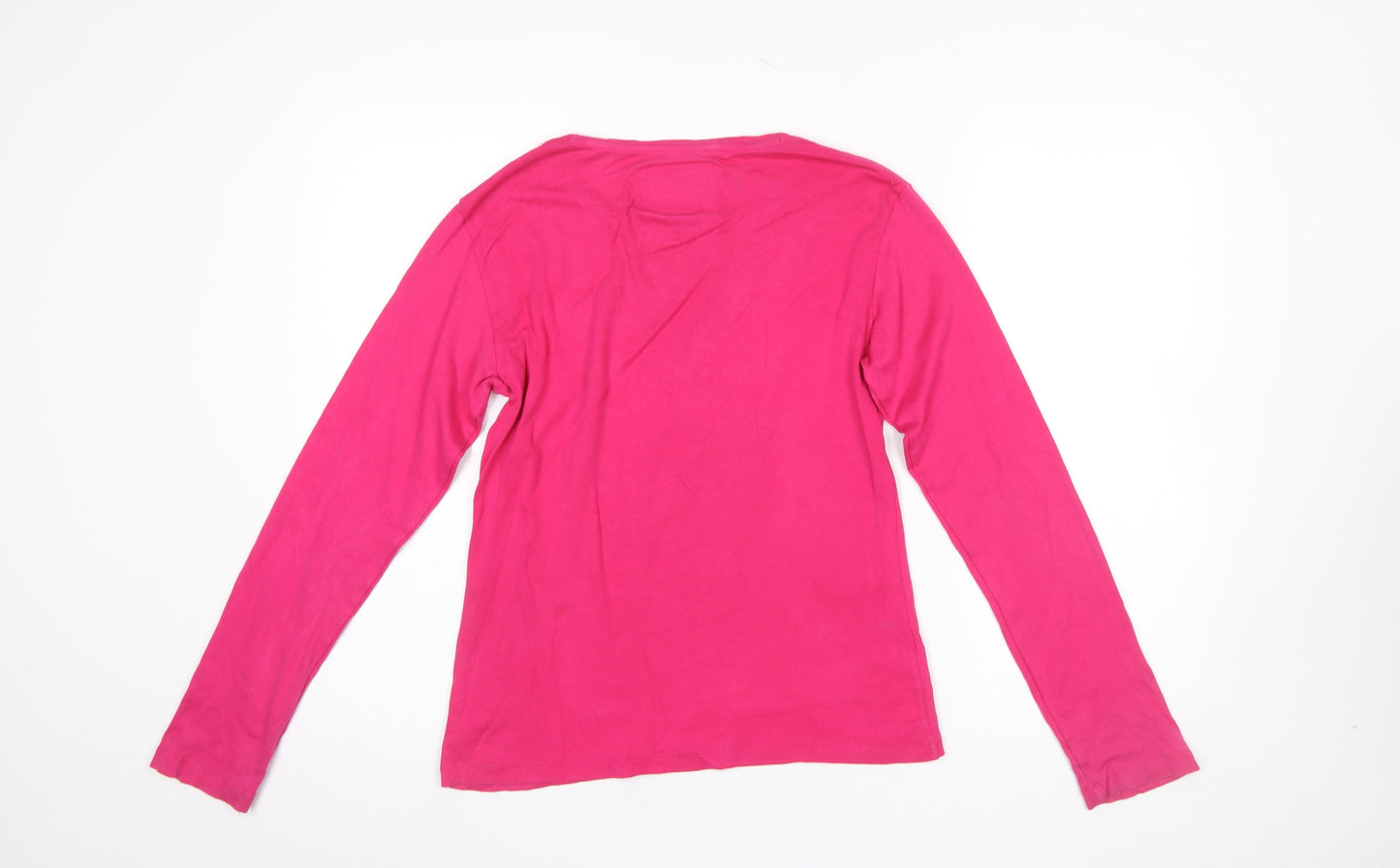 Bare Denim Women Pink Long Sleeve Basic Cotton T-Shirt 2XL